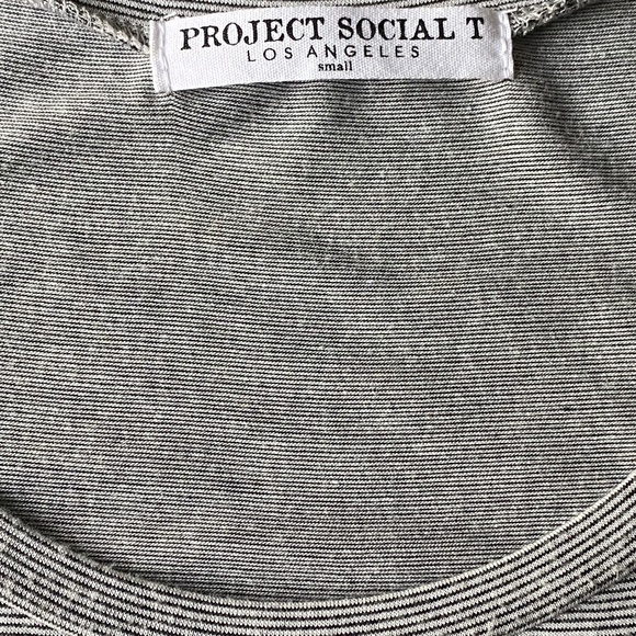Project Social T cold shoulder tee black white stripe Small - Picture 12 of 16